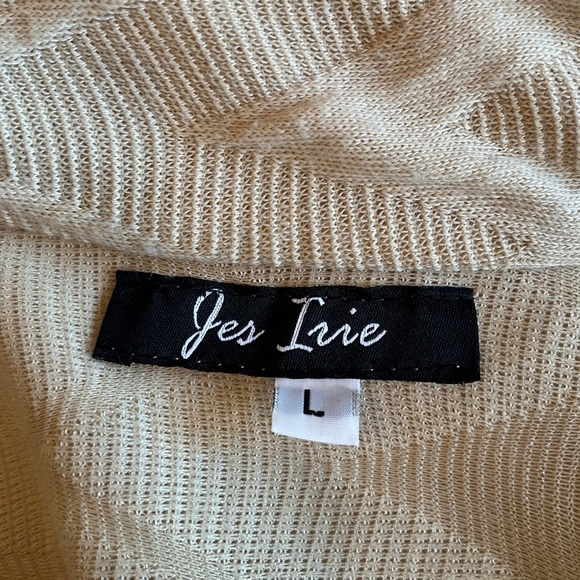 Vintage Textured Jacket Womens Large Light Tan Black Bows Mesh Artsy Lagenlook - Picture 8 of 17